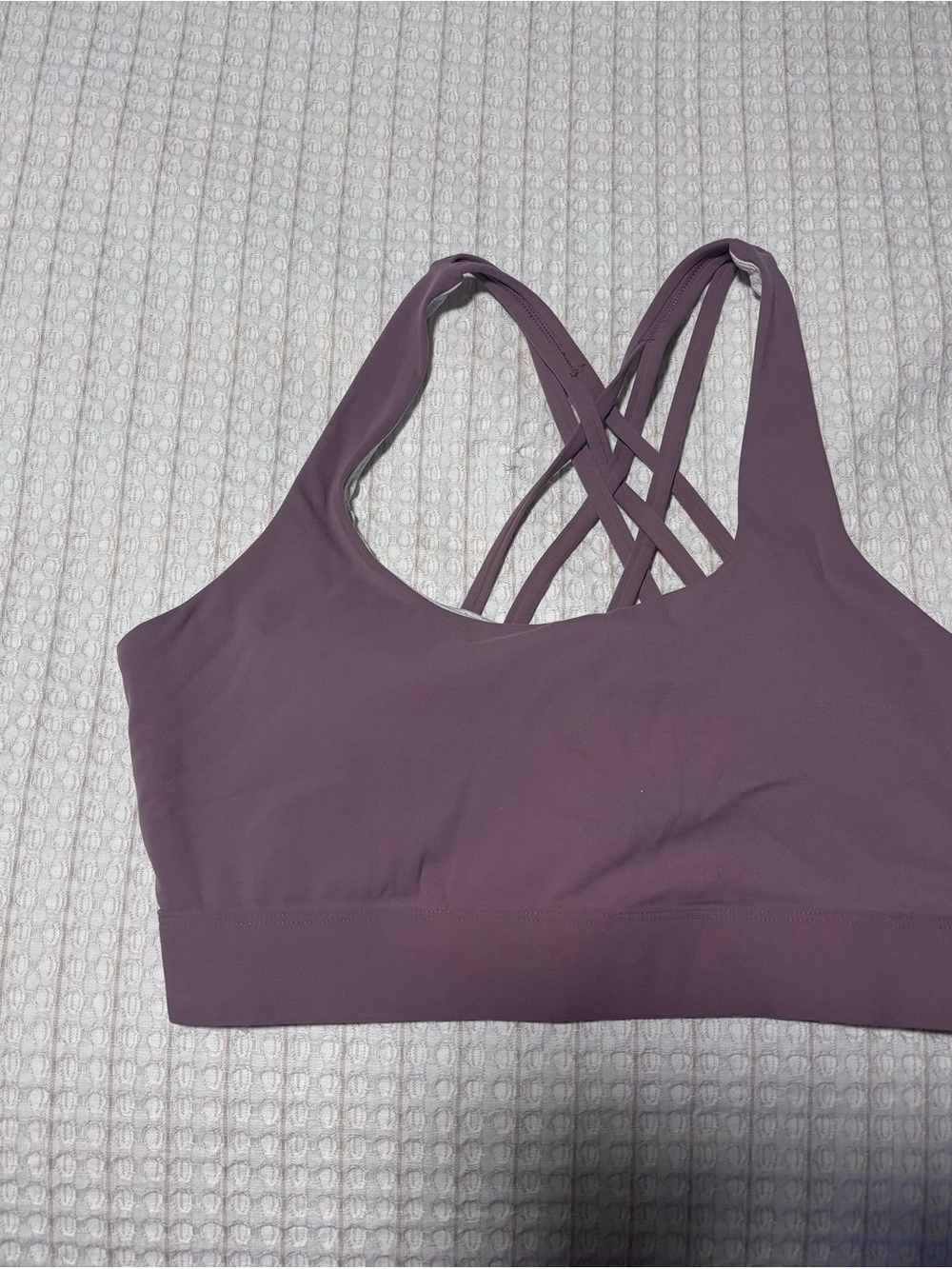 LuGa athletic Dusty Mauve Crisscross Strappy Sports Bra